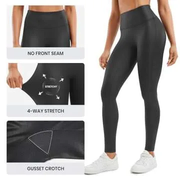 CRZ YOGA Butterluxe Faux Leather Leggings for Women's Activewear