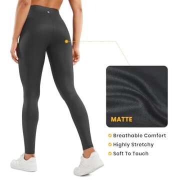 CRZ YOGA Butterluxe Faux Leather Leggings for Women's Activewear