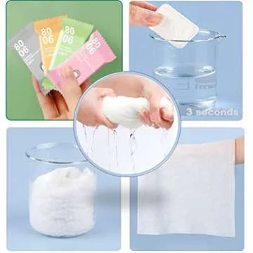 QUALIALL Premium Compressed Towels, Pure Cotton Portable Washcloth for Camping or Travel…