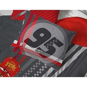 Jay Franco Disney Pixar Cars Race Ready 5 Piece Twin Bed Set - Includes Comforter & Sheet Set - Bedding Features Lightning McQueen - Super Soft Fade Resistant Microfiber Official Disney Pixar Product