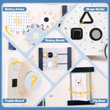 Asweets Wooden Baby Walker Push and Pull Learning Activity Walker Kids’ Activity Toy Multiple Activities Center Develops Motor Skills & Stimulates Creativity(Natural)