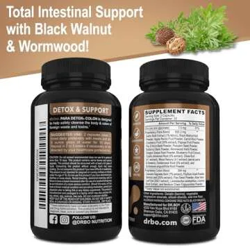 Colon Cleanse Pills Body Detox - Intestinal Guard Cleanser for Stomach - Natural Weight Flush Cleaner Supplement Complex, Women Men Kids, Herbal Wormwood Black Walnut Clove - Gut Loss Health Capsules