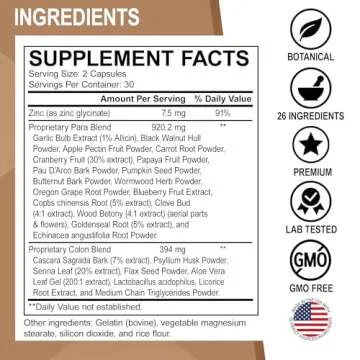 Colon Cleanse Pills Body Detox - Intestinal Guard Cleanser for Stomach - Natural Weight Flush Cleaner Supplement Complex, Women Men Kids, Herbal Wormwood Black Walnut Clove - Gut Loss Health Capsules