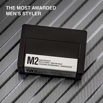 PATRICKS | M2 Matte Pomade | Medium Hold Hair Styling for Men | Normal to Thick Hair Control | Travel Size | 75g