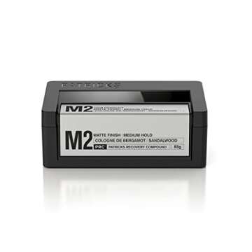 PATRICKS | M2 Matte Pomade | Medium Hold Hair Styling for Men | Normal to Thick Hair Control | Travel Size | 75g