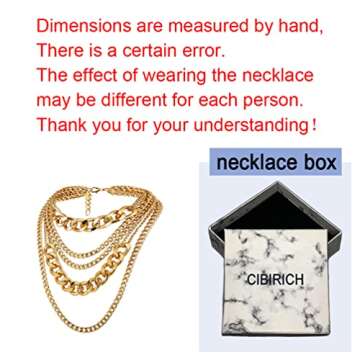 CIBIRICH Punk Chain Chunky Necklace - Stylish Gold Layered Jewelry