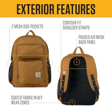 Carhartt Single-Compartment, Durable Pack with Laptop Sleeve and Duravax Abrasion Resistant Base, 27...