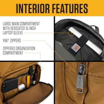Carhartt Single-Compartment, Durable Pack with Laptop Sleeve and Duravax Abrasion Resistant Base, 27L Classic Backpack (Navy), One Size
