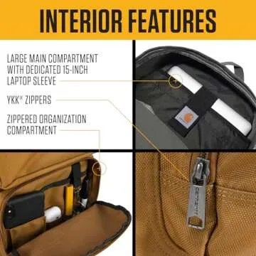 Carhartt Single-Compartment, Durable Pack with Laptop Sleeve and Duravax Abrasion Resistant Base, 27L Classic Backpack (Navy), One Size