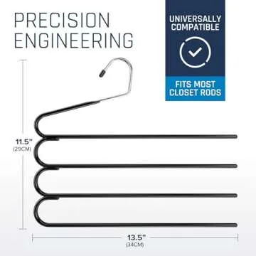 Pants Hangers- Set of 3 Multi Pants Hangers - Metal, Non Slip & Open Ended Hangers