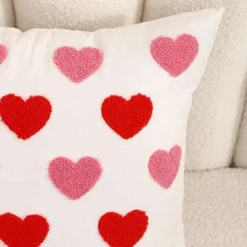 WOKANI Valentines Day Throw Pillow Covers 18x18 Set of 2 Heart Love Couples Decorations