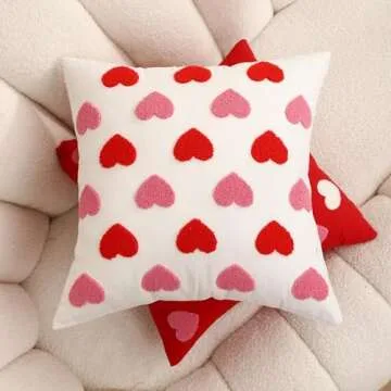 WOKANI Valentine's Day Pillow Covers - Love Embroidery Decor
