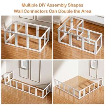 Clear Acrylic Dog Playpen Transparent Dog Playpen Indoor, Easy Assemble Clear Pet Pen for Puppy Bunn...