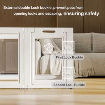 Clear Acrylic Dog Playpen Transparent Dog Playpen Indoor, Easy Assemble Clear Pet Pen for Puppy Bunny Cat Pig, Sturdy & Easy Cleaning Plastic Dog Puppy Fence (23.6" H, 10PCS)