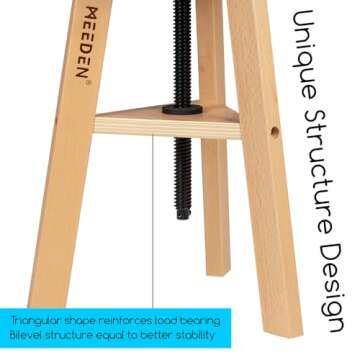 MEEDEN Wooden Drafting Stool with Adjustable Height, Artist Stool,Office Studio Stool, Up to 220 Lbs,German Beech Wood, Perfect for Artists Studio,Home Use,Kitchen,Bars