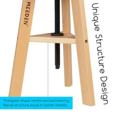 MEEDEN Wooden Drafting Stool with Adjustable Height, Artist Stool,Office Studio Stool, Up to 220 Lbs,German Beech Wood, Perfect for Artists Studio,Home Use,Kitchen,Bars
