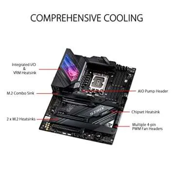 ASUS ROG Strix Z690-E Gaming WiFi 6E LGA 1700(Intel 12th Gen)ATX motherboard(PCIe 5.0,DDR5,2.5 Gb LAN,Thunderbolt 4,5xM.2,1xPCIe 5.0 M.2,ROG Hyper M.2 Card,Front panel USB 3.2 Gen 2x2 Type-C)