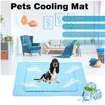 Dog Cooling Mats Pet Cooling Mats Dog Sleeping Mats Dog Cooling Pads Dog Bed Mats Cat Bed Mats Cats Cooling Pad Cool Self Cooling Mat Pet Summer Cooling Mat Sleeping Pad (28x22''/70x55cm, Blue)
