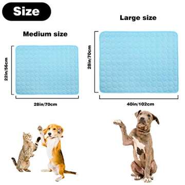 Dog Cooling Mats Pet Cooling Mats Dog Sleeping Mats Dog Cooling Pads Dog Bed Mats Cat Bed Mats Cats Cooling Pad Cool Self Cooling Mat Pet Summer Cooling Mat Sleeping Pad (28x22''/70x55cm, Blue)