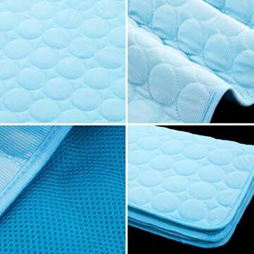 Dog Cooling Mats Pet Cooling Mats Dog Sleeping Mats Dog Cooling Pads Dog Bed Mats Cat Bed Mats Cats Cooling Pad Cool Self Cooling Mat Pet Summer Cooling Mat Sleeping Pad (28x22''/70x55cm, Blue)