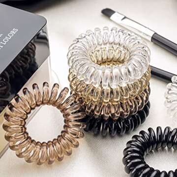 KANPRINCESS 27 PCS Spiral Hair Ties,No Crease Coil Hair Ties, Phone Cord Hair Ties for Thick Hair - ...
