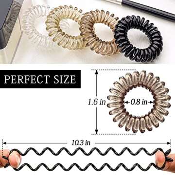KANPRINCESS 27 PCS Spiral Hair Ties,No Crease Coil Hair Ties, Phone Cord Hair Ties for Thick Hair - Women Ponytail Holder Elastics