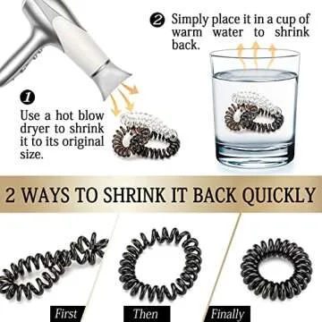 KANPRINCESS 27 PCS Spiral Hair Ties,No Crease Coil Hair Ties, Phone Cord Hair Ties for Thick Hair - Women Ponytail Holder Elastics