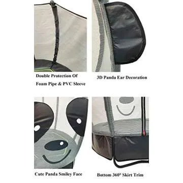 LANGXUN Panda Trampoline - Safe Fun for Kids Age 2-10