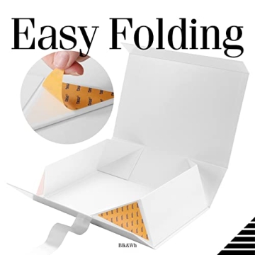 BLK&WH Large Gift Box with Magnetic Closure and Ribbon