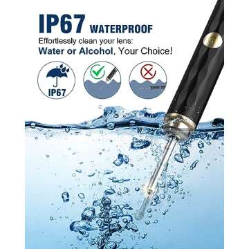 Kekoy Ear Wax Removal Camera, Ear Cleaner 1296P HD Camera, Ear Cleaning Kit with 8pcs Ear Set, Wireless WiFi Otoscope with 6 Lights, Rechargeable Earwax Removal Tool Kit for Adult & Kid(Black)