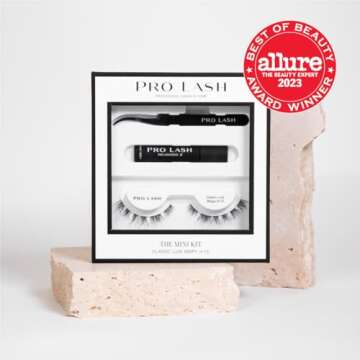 Pro Lash Save Mini Kit | DIY 10 Day Professional Lash Extension With 1 Set of Lashes, Tweezers, and ...