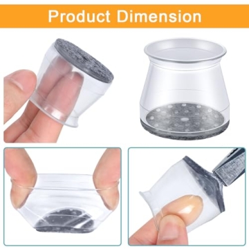 16 Silicone Felt Floor Protectors for Chairs and Tables