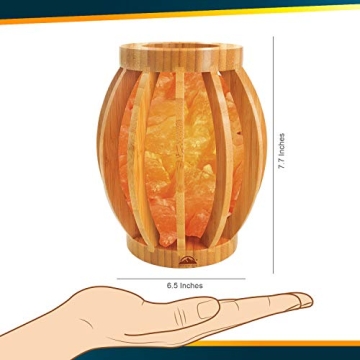 Himalayan Glow Salt Lamp with Dimmer and Bamboo Base