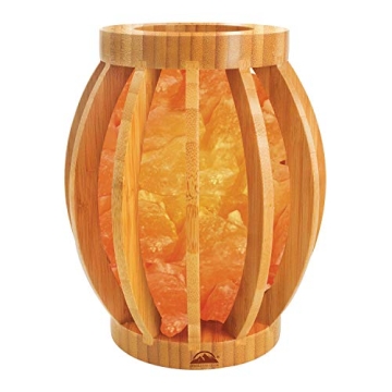Himalayan Glow Salt Lamp with Dimmer and Bamboo Base