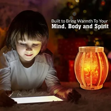 Himalayan Glow Salt Lamp with Dimmer and Bamboo Base