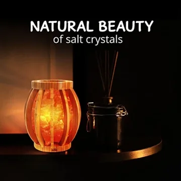 Himalayan Glow Salt Lamp with Dimmer and Bamboo Base