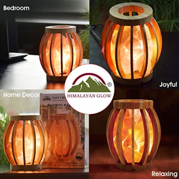 Himalayan Glow Salt Lamp with Dimmer and Bamboo Base