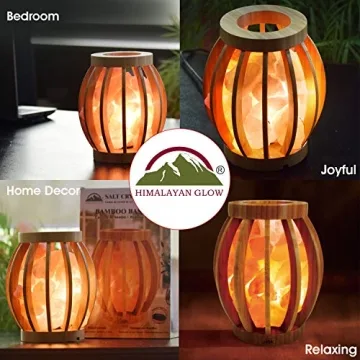 Himalayan Glow Salt Lamp with Dimmer and Bamboo Base