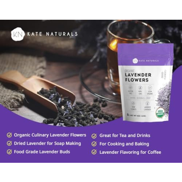 Kate Naturals Organic Dried Lavender Flowers for Culinary Use