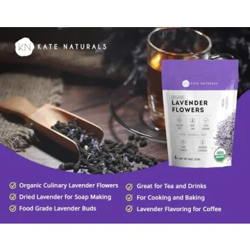 Kate Naturals Organic Dried Lavender Flowers for Culinary Use