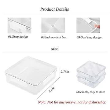 TOKLYUIE Veggie Tray with Lid Reusable Large Snackle Box Container Divided Serving Tray with Lid Fruit Platter Vegetable Tray Food Storage Snack Container with 4 Compartments