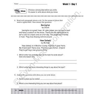 Evan-Moor Daily 6-Trait Writing, Grade 4 Workbook