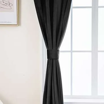 PLEASANT BOULEVARD Velvet Curtains [2 Panels] Heavy Blackout Window Drapes with Grommet, Thermal Insulated Darkening Curtains for Living Room, Bedroom, & Home Decor (52" W x 84" L, Black)