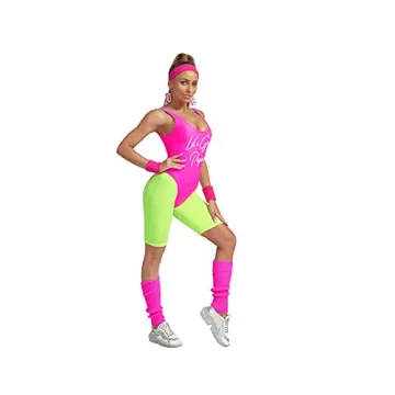 MIAIULIA 80s Workout Costume Neon Shorts Accessories Set