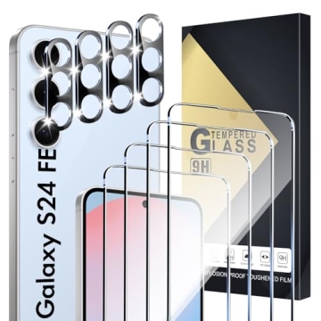 Xiezezei Galaxy S24 FE Screen Protector [4+4 Pack] - Full Coverage & Easy Install