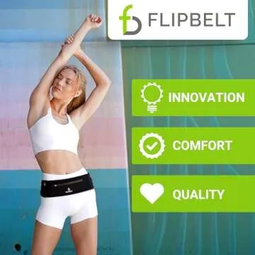 FlipBelt Elite Lightweight Tubular Running Belt, Black, Medium