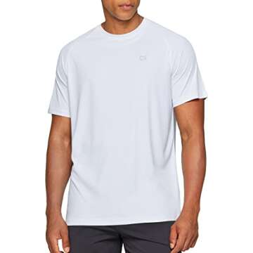 Men's Dry Fit Short Sleeve T-Shirt Crewneck Lightweight Tee Shirts for Men Workout Athletic Casual Large