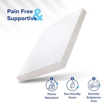 Olee Sleep Queen Mattress, 7 Inch Deluxe Gel Memory Foam Mattress, Gel Infused for Comfort and Pressure Relief, CertiPUR-US Certified, Bed-in-a-Box, Medium Firm, Queen Size