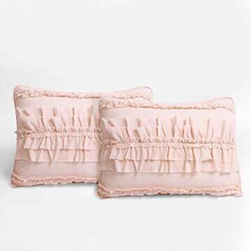 Lush Décor Belle 3 Piece Ruffled Quilt - Pink Blush - Full/Queen Quilt Set