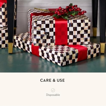 MACKENZIE-CHILDS 2-Pack Courtly Check Gift Wrap, Checkered Wrapping Paper, 60" Long